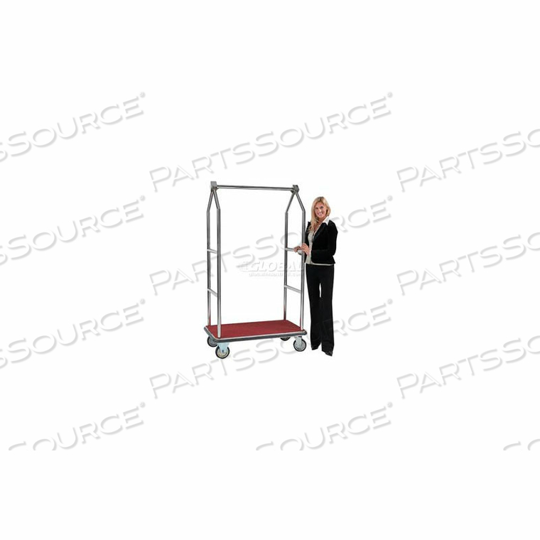 EASY-ROLL CHROME BELLMAN HOTEL LUGGAGE CART 42 X 24 