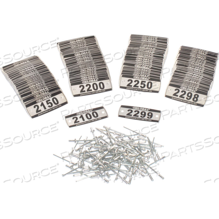 LOCKER NUMBER PLATE KIT, NUMBERED 2100-2299, 200/PACK by Precision Sourcing LOCKER NUMBER PLATE KIT, NUMBERED 2100-2299, 200/PACK by Precision Sourcing