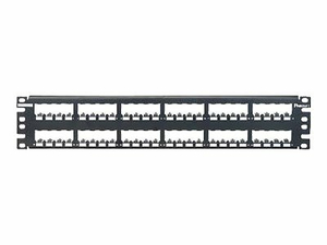 PANDUIT MINI-COM ALL METAL SHIELDED MODULAR PATCH PANEL - PATCH PANEL - BLACK - 2U - 19" - 48 PORTS by Panduit