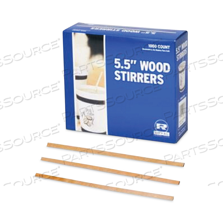 WOOD COFFEE STIRRERS, 5.5" by Royal Paper