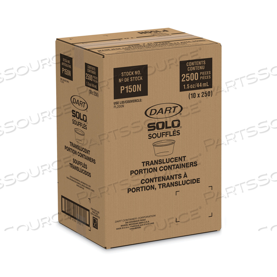 POLYSTYRENE PORTION CUPS, 1.5 OZ, TRANSLUCENT by Dart Container Corporation POLYSTYRENE PORTION CUPS, 1.5 OZ, TRANSLUCENT by Dart Container Corporation