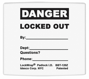 PADLOCK LABEL 2-1/8INHX 1-1/2INW PK25 by Idesco