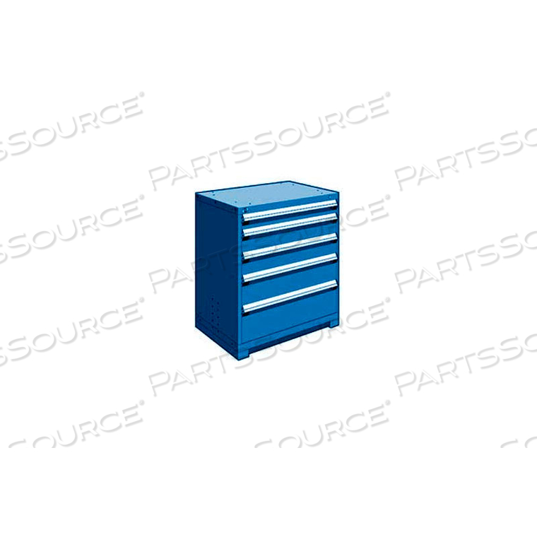 HEAVY DUTY MODULAR DRAWER CABINET 5 DRAWER COUNTER HIGH 36"W - AVALANCHE BLUE by Rousseau Metal Inc.