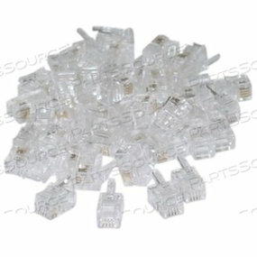 CRIMP CONNECTOR, RJ-22 MALE PHONE PLUG, CLEAR, 4 POLES, 0.15 LB by CableWholesale