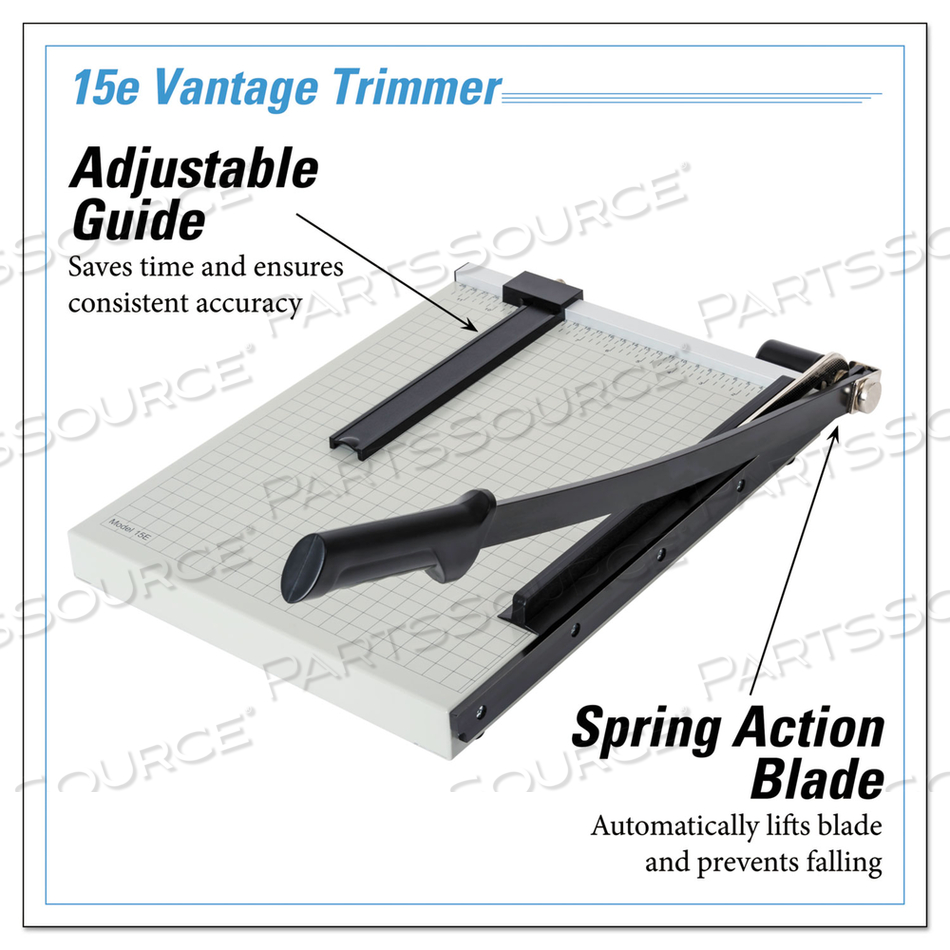 VANTAGE GUILLOTINE PAPER TRIMMER/CUTTER, 15 SHEETS, 15" CUT LENGTH, METAL BASE, 12.25 X 15.75 by Dahle North America
