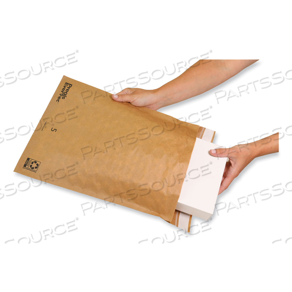 EVERTEC CURBSIDE RECYCLABLE PADDED MAILER, #5, KRAFT PAPER, SELF-ADHESIVE CLOSURE, 12 X 15, BROWN by Pregis
