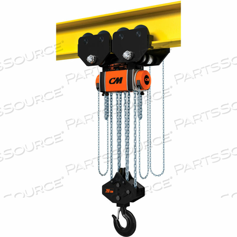 HURRICANE 360 HOIST & TROLLEY COMBO GEARED 20 TON CAPACITY, 30' LIFT 