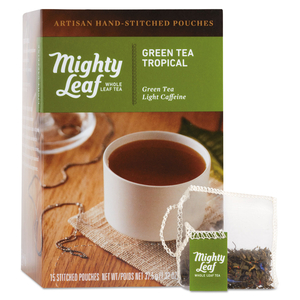 WHOLE LEAF TEA POUCHES, GREEN TEA TROPICAL, 15/BOX by Mighty Leaf Tea