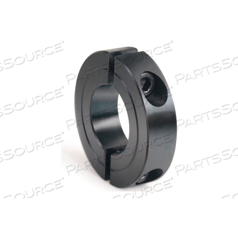 Black Oxide Steel 2-3/16 Two-Piece Clamping Collar Recessed Screw 
