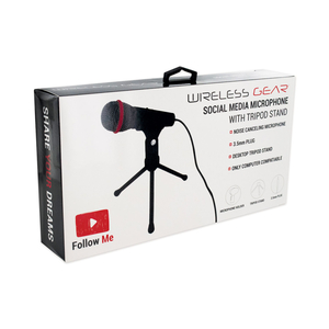 SOCIAL MEDIA KITS, MICROPHONE AND STAND, BLACK by Wireless Gear