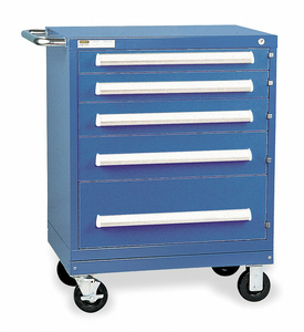 MOD DRAWER CAB 33 H 5 DRAWER BRIGHT BLUE by Stanley Vidmar