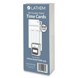 TIME CLOCK CARDS FOR LATHEM TIME 400E, TWO SIDES, 3 X 7, 100/PACK by Lathem Time