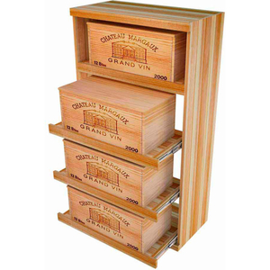 BULK STORAGE, PULL OUT WINE BOTTLE CRADLE, 4-DRAWER 4 FT HIGH - MAHOGANY, REDWOOD by Wine Cellar Innovations