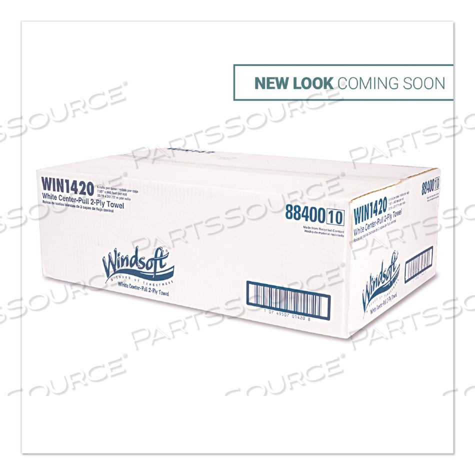 CENTER-FLOW PERFORATED PAPER TOWEL ROLL, 7.3 X 15, WHITE/CARTON by Windsoft CENTER-FLOW PERFORATED PAPER TOWEL ROLL, 7.3 X 15, WHITE/CARTON by Windsoft