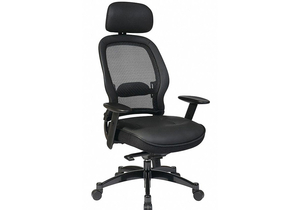 MANAGER CHAIR LEATHER BLK 20-22 SEAT HT by Office Star