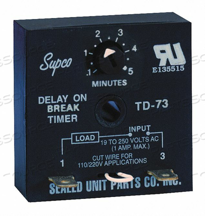 ENCAPSULATED TIMING RELAY 19-250VAC by Supco ENCAPSULATED TIMING RELAY 19-250VAC by Supco
