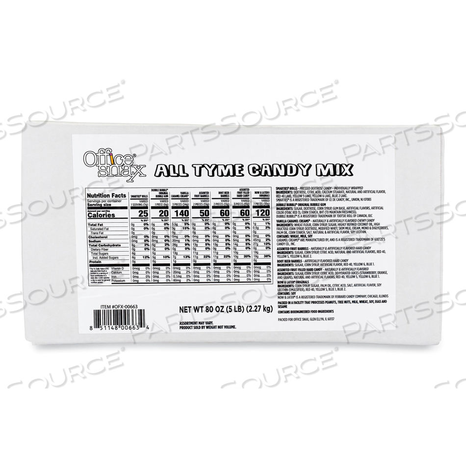 CANDY ASSORTMENTS, ALL TYME CANDY MIX, 5 LB CARTON by Office Snax