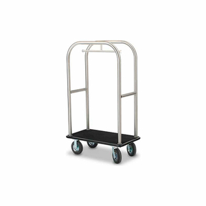 BELLMAN CART STAINLESS, BLACK CARPET, BLACK BUMPER, 8" PNEUMATIC by Forbes Industries BELLMAN CART STAINLESS, BLACK CARPET, BLACK BUMPER, 8" PNEUMATIC by Forbes Industries