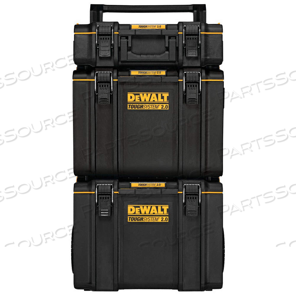 DEWALT TOUGH SYSTEM TOOL BOX: 20 IN W, 24 IN D, 38 3/10 IN H, PADLOCK, BLACK by DeWalt