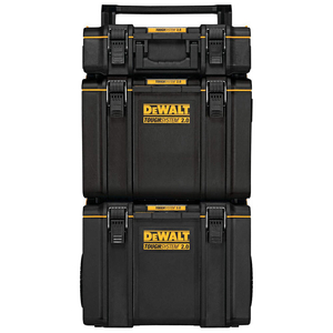 DEWALT TOUGH SYSTEM TOOL BOX: 20 IN W, 24 IN D, 38 3/10 IN H, PADLOCK, BLACK by DeWalt