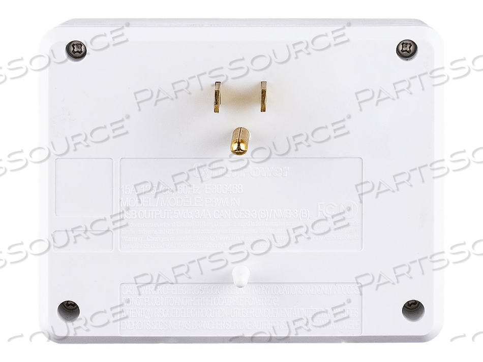 PROFESSIONAL SERIES P3WUH, SURGE PROTECTOR, AC 125 V, OUTPUT CONNECTORS: 3, WHITE by CyberPower