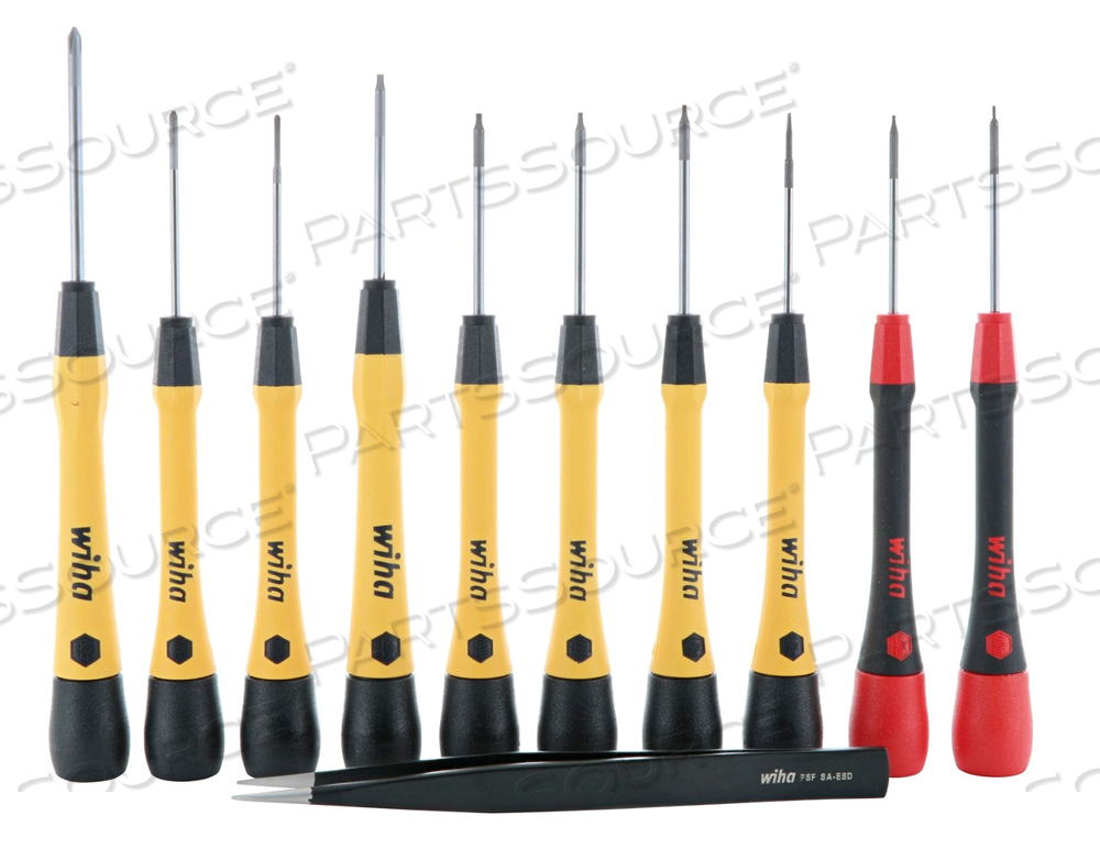 11 PIECE ESD SAFE PICOFINISH PRECISION SCREWDRIVER SET IN POUCH by Wiha Tools