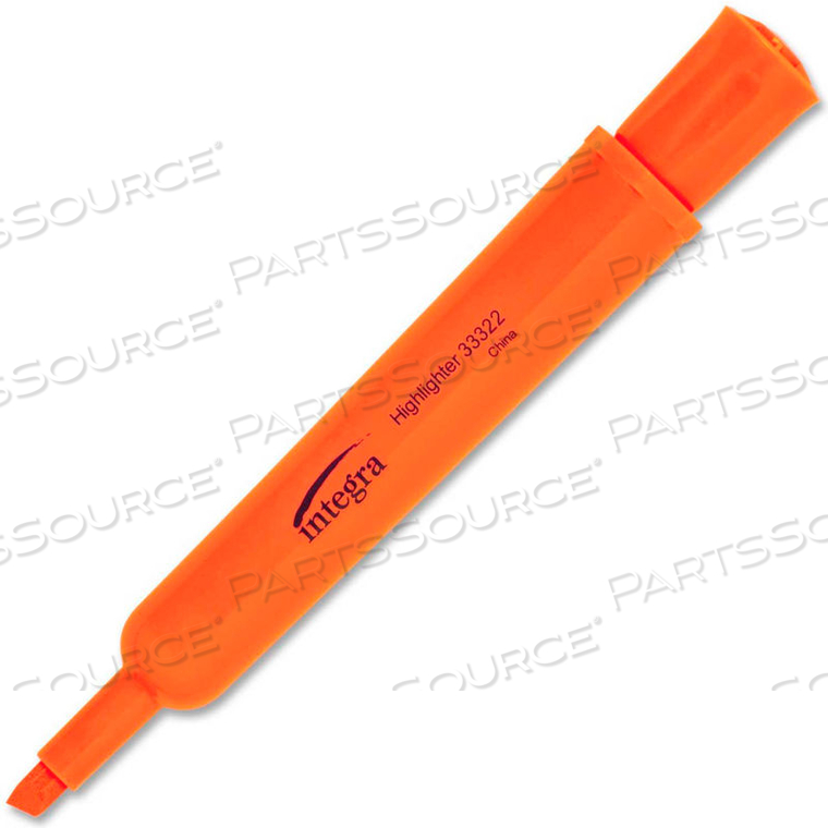 DESK HIGHLIGHTER, CHISEL TIP, FLUORESCENT ORANGE INK, 12/PACK by Integra