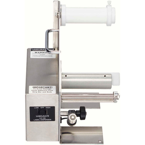 AUTOMATIC STAINLESS STEEL LABEL DISPENSER FOR TRANSPARENT & OPAQUE LABELS UP TO 4-1/2"W by Labelmate USA LLC