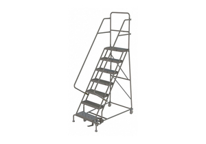 ROLLING LADDER 6 STEP STEEL PERFORATED by Tri-Arc