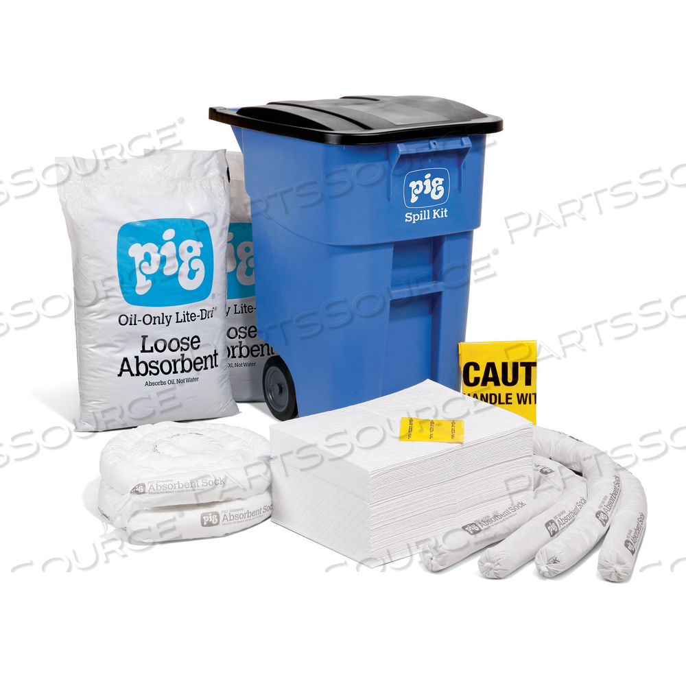 PIG OIL-ONLY SPILL KIT IN LARGE MOBILE CONTAINER by New Pig Corporation