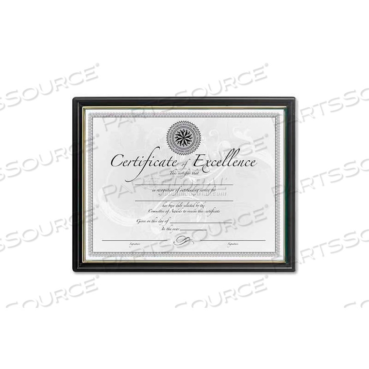 DAX CERTIFICATE FRAMES, DAX, 8.5" X 11", BLACK & GOLD FRAME, 1 EACH 