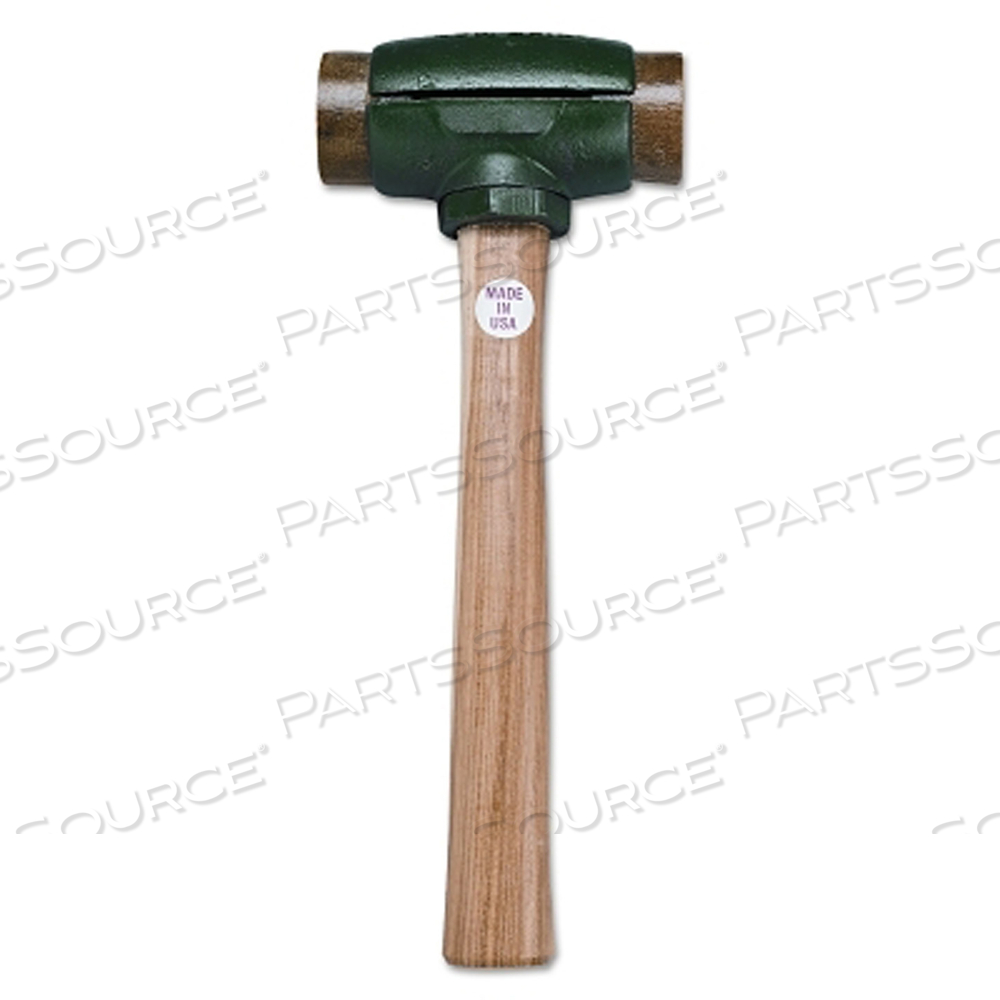 SPLIT HEAD HAMMER, 4 LB HEAD, 2 IN DIA FACE, 14 IN HANDLE, GREEN/NATURAL, RAWHIDE by Garland Manufacturing SPLIT HEAD HAMMER, 4 LB HEAD, 2 IN DIA FACE, 14 IN HANDLE, GREEN/NATURAL, RAWHIDE by Garland Manufacturing