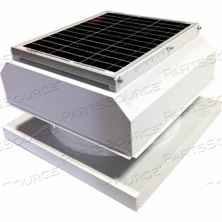 GEN 2 CURB MOUNT ATTACHED SOLAR ATTIC FAN 30W WHITE 