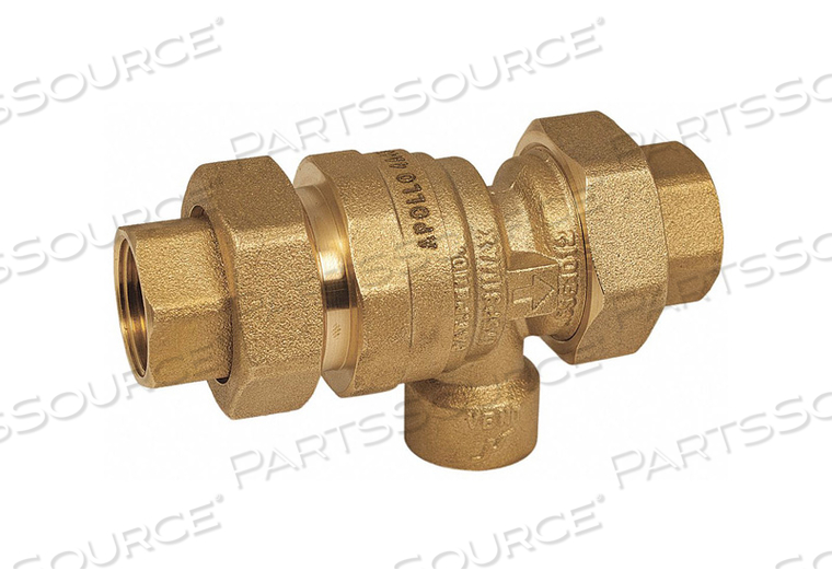 DUAL CHECK VALVE W/ PORT BRASS 3/4 FNPT by Apollo Valves (a Conbraco Company) DUAL CHECK VALVE W/ PORT BRASS 3/4 FNPT by Apollo Valves (a Conbraco Company)