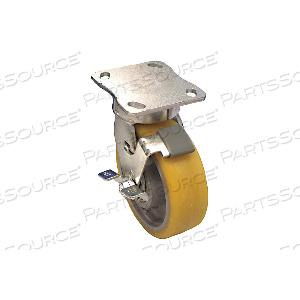 KINGPINLESS PLATE CASTER, 6 IN WHEEL DIA., 1650 LB, 7 1/2 IN MOUNTING HT, FIRM by Approved Vendor