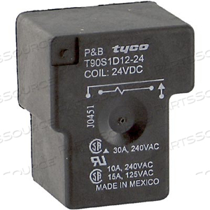 T9AS1D12-24-GENERAL PURPOSE RELAY, T9A SERIES, POWER, NON LATCHING, SPST-NO, 24 VDC, 30 A by Newark / Element 14