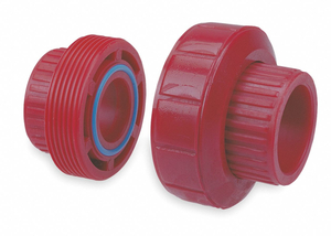 SOCKET UNION, 2 IN X 2 IN FITTING PIPE SIZE, SCHEDULE 80, FEMALE SOCKET X FEMALE SOCKET, RED by Chemtrol