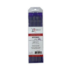 WTE3093 XTRWELD TUNGSTEN ELECTRODE, GROUND, E3 (PURPLE), 3/32" X 7", 10 PC by XTRweld