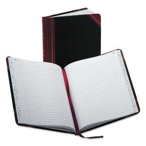 ACCOUNT RECORD BOOK, RECORD-STYLE RULE, BLACK/MAROON/GOLD COVER, 9.25 X 7.31 SHEETS, 150 SHEETS/BOOK by Boorum & Pease