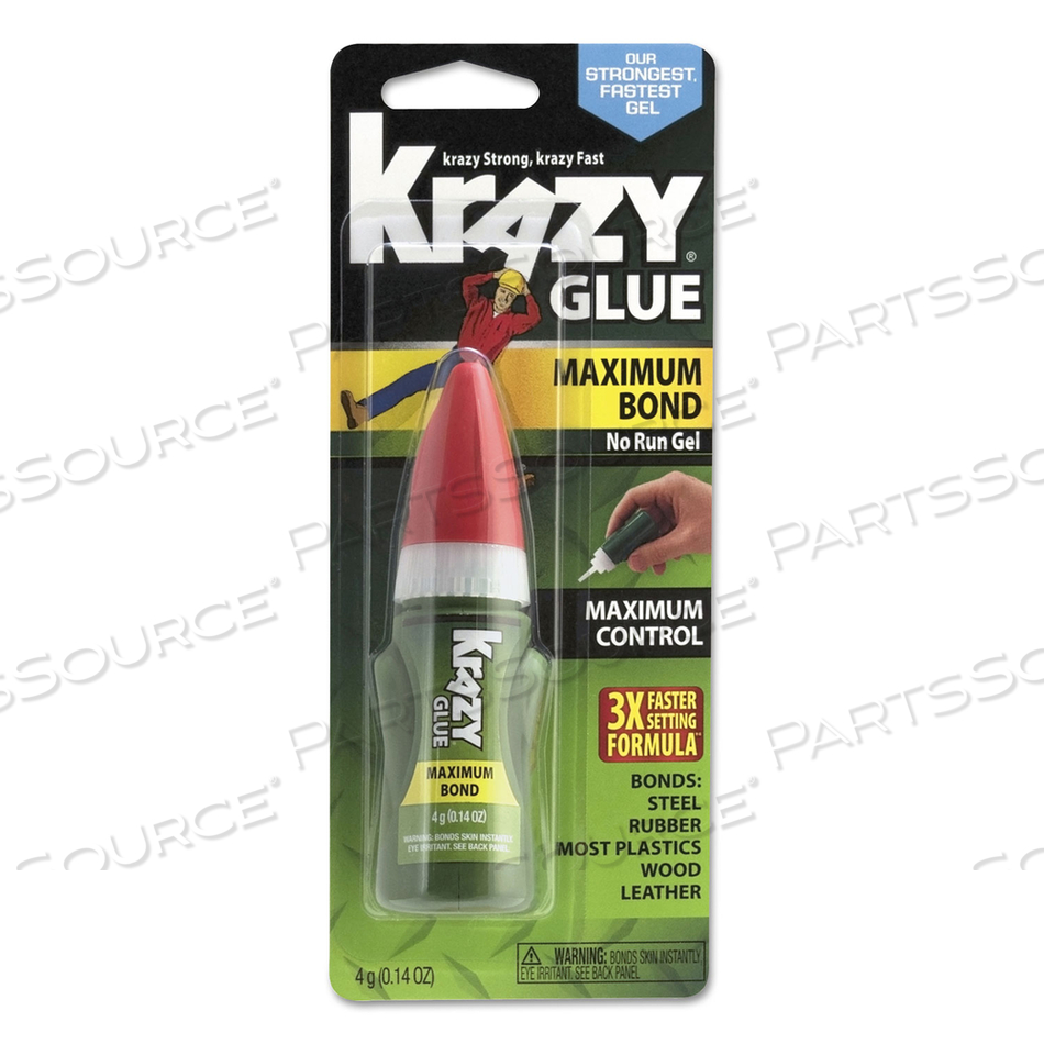 MAXIMUM BOND KRAZY GLUE EZ SQUEEZE GEL, 0.14 OZ, DRIES CLEAR by Krazy Glue MAXIMUM BOND KRAZY GLUE EZ SQUEEZE GEL, 0.14 OZ, DRIES CLEAR by Krazy Glue
