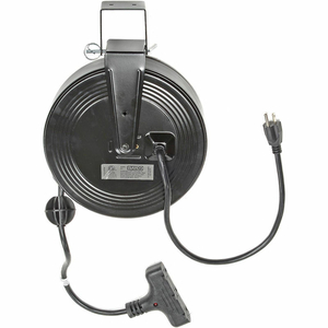 BAYCO 30 FT RETRACTABLE METAL CORD REEL WITH 3 OUTLETS - 13 AMP by Bayco