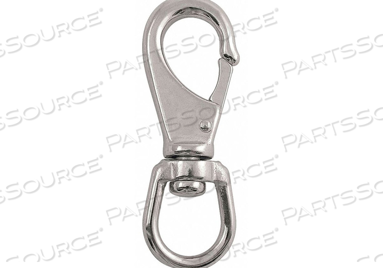 UTILITY SPRING HOOK, NOT LOAD RATED, OVERALL LENGTH 4 5/8 IN, EYE INSIDE DIA. 7/8 IN, SNAP OPENING 7/16 IN, STAINLESS STEEL, FINISH NOT APPL by Lucky Line Products