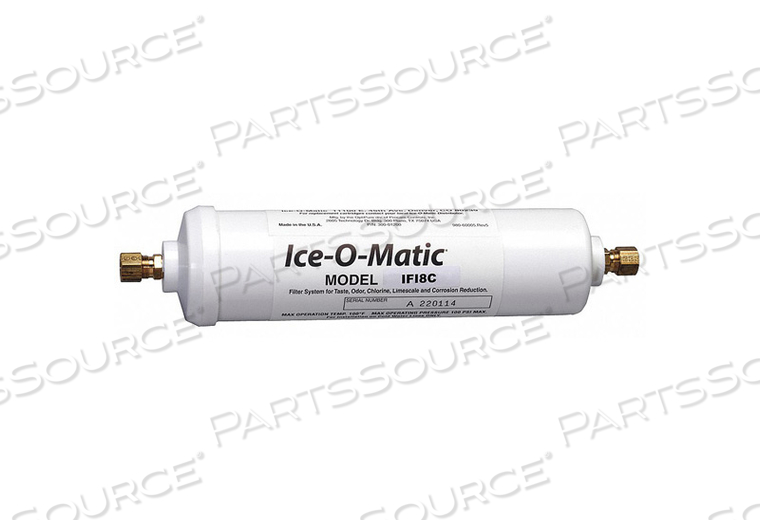 IN-LINE WATER FILTER CARTRIDGE, DESIGNED FOR USE WITH ICE MAKERS, 3/8" COMPRESSION by Ice-O-Matic IN-LINE WATER FILTER CARTRIDGE, DESIGNED FOR USE WITH ICE MAKERS, 3/8" COMPRESSION by Ice-O-Matic