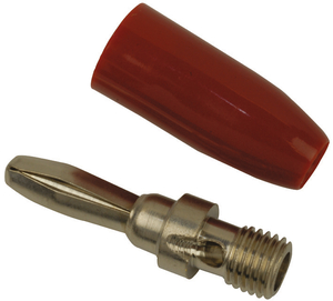 BANANA PLUG, BRASS, RED, NICKEL PLATED, 3.5 KV, 15 A by Newark / Element 14