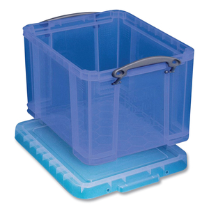 SNAP-LID STORAGE BIN, 8.45 GAL, 14" X 18" X 12.25", TRANSPARENT BLUE by Really Useful Box