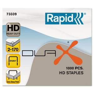 DUAX HEAVY-DUTY STAPLES, 0.75" LEG, 0.5" CROWN, STEEL, 1,000 STAPLES by Rapid