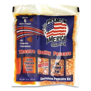 PREMIUM AMERICA POPCORN, BUTTER, 8 OZ PACK, 36/CARTON by Great Western Products