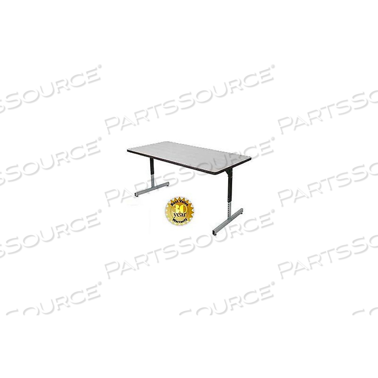 PLASTICS COMPUTER AND ACTIVITY TABLE - ADJUSTABLE HEIGHT - 72" X 36" - GRAY by Allied