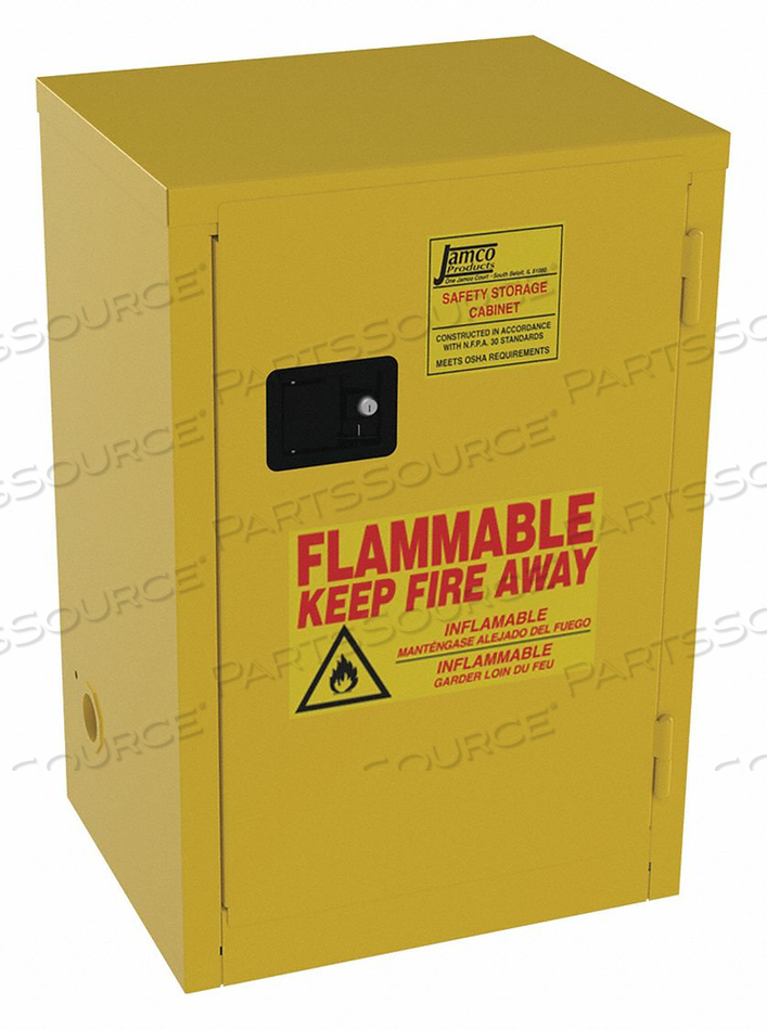 FLAMMABLE SAFETY CABINET 12 GAL. YELLOW by Jamco