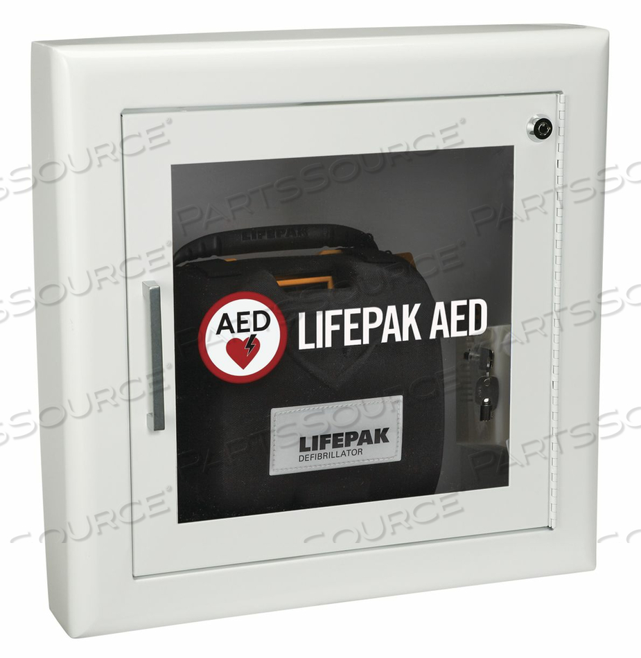 FULLY-RECESSED AED CABINET, CARBON STEEL, WHITE, WALL MOUNTING, 14 IN X 14 IN X 6.75 IN by Physio-Control